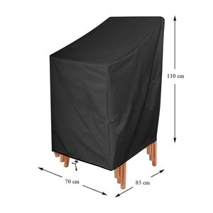 Copri sedia da giardino Oxford impermeabile 70x85x110 cm nero resistente UV e antipioggia per esterno protezione per mobili - Product Image 2