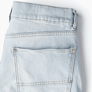 Shorts en jean délavés à l'acide, à double ourlet, de haute qualité, style baggy, broderie personnalisée, mode masculine - Product Image 2