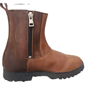 Fermeture à glissière latérale en cuir de vache véritable Full Grain Boots Chopper Motorcycle Boots Shoes Biker Leather Casual Boots