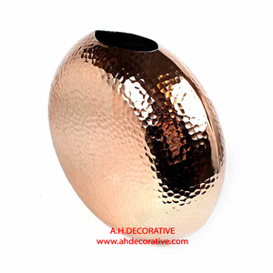 Jarrón de flores martillado a mano chapado en oro, florero de centro de mesa decorativo martillado a mano, nuevo diseño, florero de Metal - Product Image 4