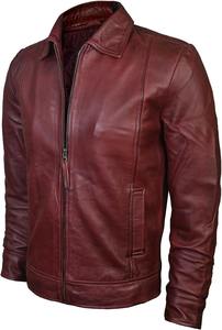 Chaqueta de cuero personalizada para hombre, chaquetas de cuero de estilo vintage clásico de piel de cordero real para hombre, chaquetas de cuero marrón para hombre - Product Image 4