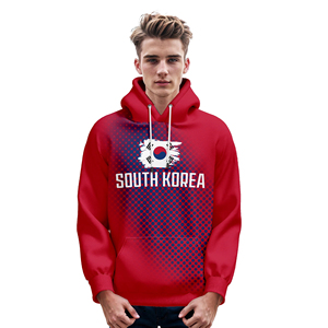 เสื้อมีฮู้ดแบบสวมหัวผ้าคอตตอนผสมไซส์ใหญ่พิเศษปักลายสำหรับผู้ชาย - Product Image 3