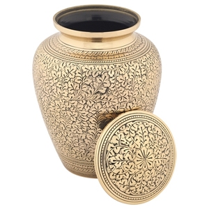 Urne de crémation en laiton brillant de créateur de qualité supérieure Style américain traditionnel Fournitures funéraires vintage en gros - Product Image 1