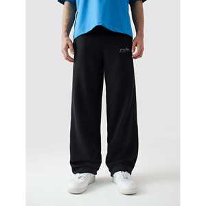 Pantalon cargo baggy en velours côtelé XL noir pour homme, avec fermeture éclair et plis décoratifs, coupe droite, délavé foncé, style décontracté chic, idéal pour le jogging - Product Image 2