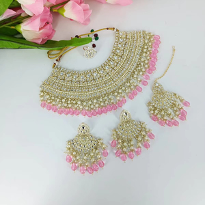 2024 dernière conception femmes haute qualité plaqué or perle collier ras du cou ensemble pour les femmes - Product Image 1