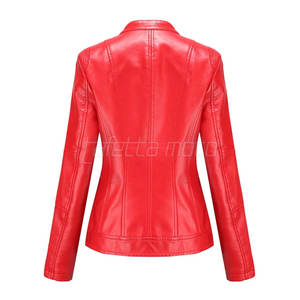 Chaquetas de Mujer de Manga Larga para Invierno, Chaqueta de Cuero para Motocicleta, Ajustada - Product Image 3
