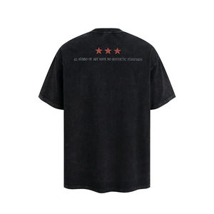 Camiseta de Jersey de Manga Corta Informal 100% Algodón de Marca Moderna, Antiarrugas, Ecológica, con Estampado Retro, Estilo Hip Hop Holgado para Hombre - Product Image 2