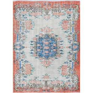 Alfombras de Lana Anudadas a Mano de Gran Tamaño, Diseño de Medallón Rojo y Naranja, para Sala de Estar o Pasillo - Pae-2928 - Product Image 1