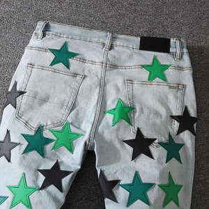 Venta al por mayor verano de los hombres de Ajuste Recto Denim Jeans transpirable ligero 100% algodón Hip Hop Streetwear Pantalones - Product Image 6