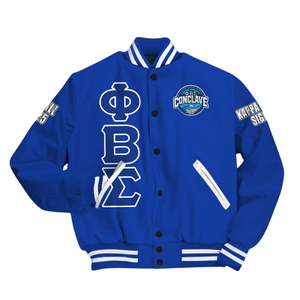 Phi Beta Sigma 1914 azul blanco Letterman Varsity chaqueta griega Life Fraternity Chenille parche clásico College invierno bordado - Product Image 3