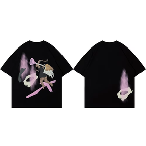 Camisetas gráficas de gran tamaño con estampado de abullonado para hombre de alta calidad, ropa de calle, Camiseta holgada de algodón Premium con gran oferta - Product Image 5