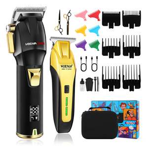 Kit de barbier professionnel sans fil rechargeable pour hommes, ensemble de coupe de cheveux avec prise US, tondeuses et coupe-cheveux alimentées par l'alimentation US - Product Image 1