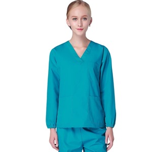 Ensembles de gommage en coton à ouverture à glissière pour femmes vêtements de travail d'infirmière avec col de manteau pour salopette de médecin vétérinaire Spa - Product Image 6