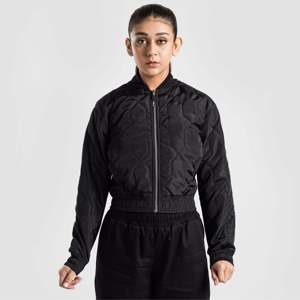 Blizzard Bomber Jacket with Quilted Feature Stand Collar <b>Black</b> Color for Autumn Season - Product Image 1