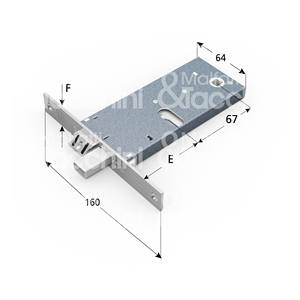 SERRURE POUR BAND pêne dormant et loquet réversible Façade en acier inoxydable Cylindre ovale non inclus - Product Image 1