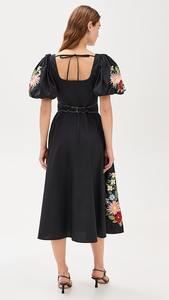 Robe longue brodée noire femme - Product Image 2