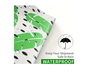 Bolsas de Poliéster 25x33cm Autoadhesivas, Impermeables, Resistentes a Desgarros, Duraderas, 2.3M, Hojas de Palma Hawaiana Verdes con Detalles Negros - Product Image 5