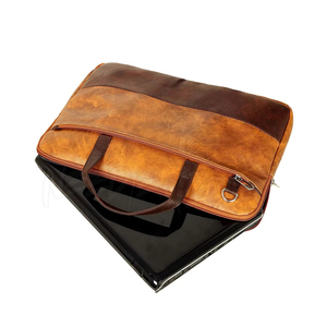 <b>Leather</b> Laptop <b>Briefcase</b> Classic Handle Zipper Closure Durable for Daily Commute - Product Image 3