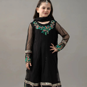 Pakistan trẻ em chính thức Fancy choàng với gota patti và <span class=keywords><strong>Net</strong></span> dupatta cho đám cưới bên lễ kỷ niệm truyền thống - Product Image 5
