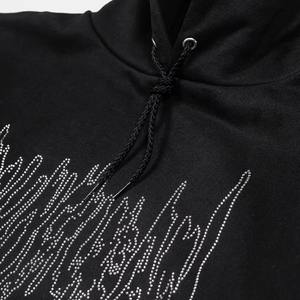 Sweat à capuche personnalisé avec strass, streetwear, nouveau design, coton mélangé, prix bas, fermeture éclair intégrale, sweat à capuche pour homme avec strass - Product Image 3