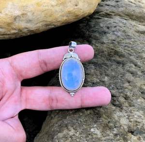 925 Sterling Silver Classic Oval Cut Moonstone Pendant Wholesale Fine Pendants & <b>Charms</b> for Anniversary Love Gifts - Product Image 1