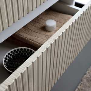 Mobile da Bagno Bianco e Quercia Dorata con Specchio Bali 80x60 cm, Set Elegante per Bagno - Product Image 5