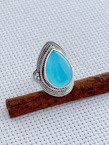 Nouvelle tendance Fine 925 bagues pour femmes en argent Sterling en vrac Original poire calcédoine pierre précieuse grand prix usine Moissanite - Product Image 2