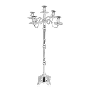 Five Arms <b>Crystal</b> Candelabra for Wedding Decoration in <b>Cheap</b> Price Candle Holder Centerpiece in Aluminium - Product Image 2