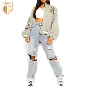 Vente en gros de veste à manches longues pour femmes à la mode, veste universitaire avec logo personnalisé pour femmes - Product Image 5