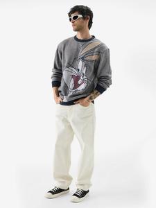 Tendance respirant personnalisé dernière mode qualité supérieure hiver 100% coton boucle tricot remplir manches décontracté hommes pull - Product Image 5