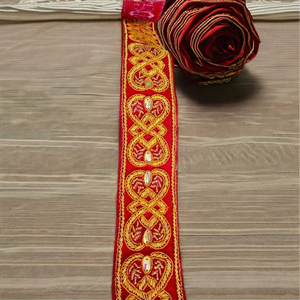 Bordado de encaje hecho a mano bordado de novia de primera calidad para la moda de alta costura de boda, calidad de exportación - Product Image 4