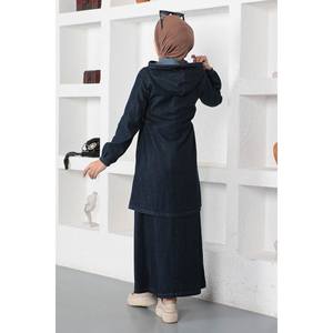 Conjunto de Dos Piezas de Mezclilla Largo Estilo Casual con Capucha, 100% Algodón, para Reino Unido - Product Image 5