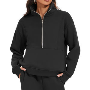 Col rabattu polaire coton vêtements de sport hiver respirant survêtements 2025 logo personnalisé impression survêtement pour femmes - Product Image 6