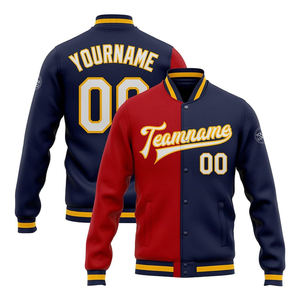 Vestes de baseball pour hommes en gros, personnalisées, OEM ODM, grandes tailles, hiver, extérieur, noir, col montant, logo frontal - Product Image 6