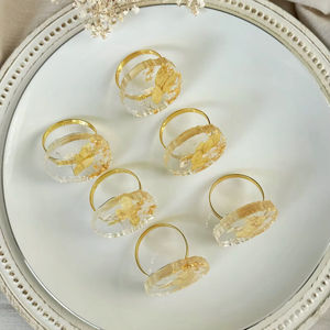 Anillo de Servilleta de Resina, Decoración de Mesa para Restaurante, Boda, Fiesta, Anillos de Servilleta de Resina Hechos a Mano, Anillo de Servilleta Personalizado - Product Image 1