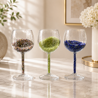 Gobelet en verre artisanal décoratif en copeaux de cristal naturel, ornement pour la maison, le bureau, la table et cadeau en cristal