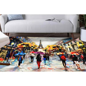 Tapis imprimé Eiffel Lover Gift - Design romantique de Paris, tapis doux non tissé - Product Image 1