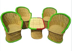 เก้าอี้หวายไม้ไผ่ทอมือสไตล์โมเดิร์น เก้าอี้รับประทานอาหารไม้สไตล์โมเดิร์น เฟอร์นิเจอร์สำหรับใช้ภายในและภายนอกอาคาร - Product Image 5