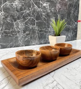 Cuenco y bandeja de madera de Venta caliente de primera calidad para servir a bajo precio de la India - Product Image 5