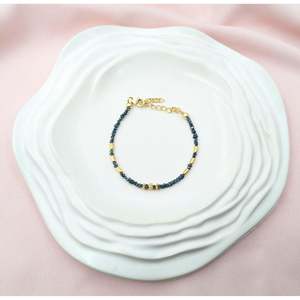 Blue Diamond <b>Bracelet</b> 18K Gold Filled Raw Rough Diamond <b>Bangle</b> - Product Image 6