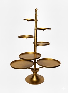 Support à gâteau en métal demi-lune à 4 niveaux, doré de luxe, pour mariage, fête, présentoir à cupcakes, moderne, élégant, semi-circulaire, 4 étages - Product Image 4