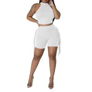 ชุดบรารัดรูปสำหรับผู้หญิงชุดออกกำลังกายผ้า Shorts2ชิ้นแห้งเร็วชุดเล่นโยคะฟิตเนสยิม - Product Image 3