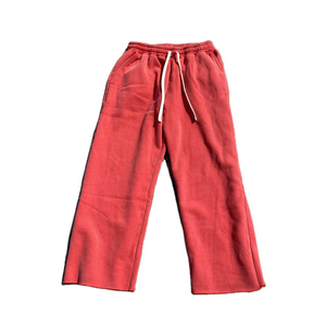 Vente en gros Pantalon de survêtement décontracté taille moyenne pour hommes avec logo personnalisé brodé lavage à l'acide pantalon en coton à jambe large avec fermeture à la taille élastique - Product Image 4