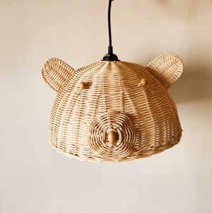 Lampe à suspension minimaliste écologique en rotin pour chambre d'enfant ou de bébé, couvre-lumière pour chambre d'enfant - Product Image 1