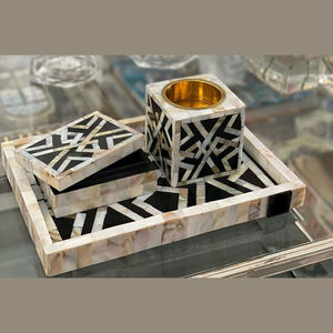 Brûleur à Bakhoor en nacre et incrustations d'os, plateau Mabkhara, parfum fraise, style arabe, usage religieux, nouvelle collection - Product Image 3