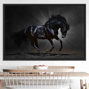 Toile imprimée pour décoration murale : décoration rustique pour chambre à coucher, toile encadrée noire - Product Image 1