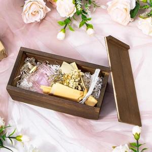Caja de almacenamiento de madera con tapa deslizante Estuche de recuerdo vintage Cajas de regalo de memoria rústica para pasatiempos de arte Cajas de manualidades de madera personalizadas - Product Image 2