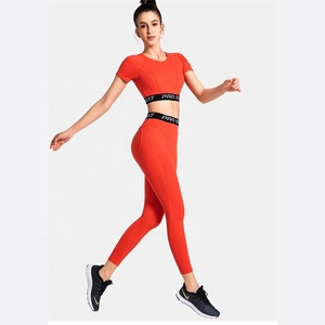 Ensemble de gymnastique à haute compression pour femmes 85% Polyester 15% Spandex Fitness Yoga costume unisexe grande taille en gros fille sans couture Yoga costume - Product Image 2