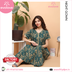 Robe de nuit longue verte pour femmes de qualité supérieure 100% Rayon Bio Washed vêtements de nuit d'été de fournisseur expérimenté exportateur grande taille - Product Image 5