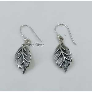Handmade 925 Sterling Silver Dangle Drop Earrings Women's Boho Silver Leaf Design <b>Unique</b> Plant Pattern <b>Gift</b> - Product Image 4